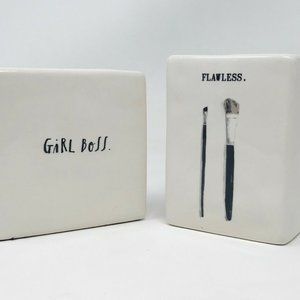 Lot of 2 Rae Dunn-Magenta-“FLAWLESS" Brush Holder